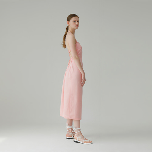 Slip Silk Linen Dress_Pink