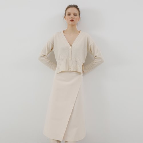 Cashmere wool-blended cardigan_Ivory