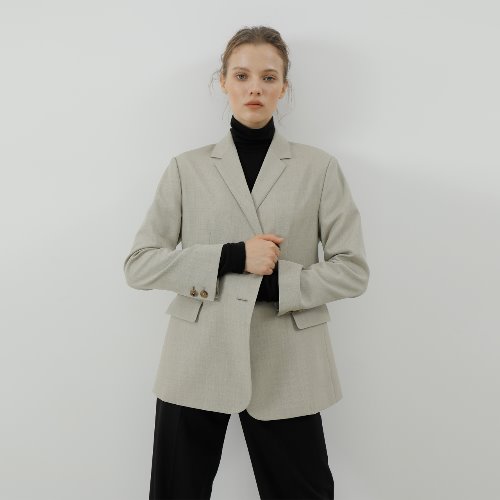 Wool double suit Jacket_Beige