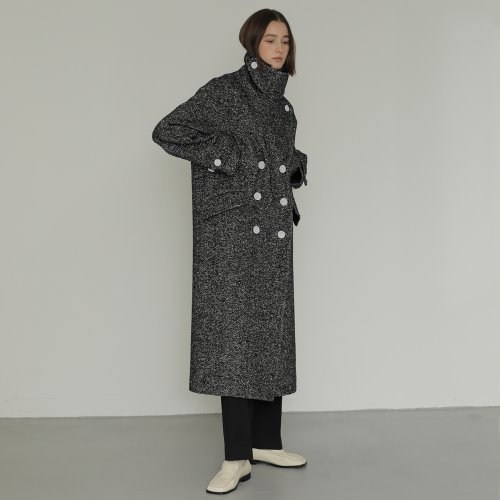 Double breasted wool Coat Black