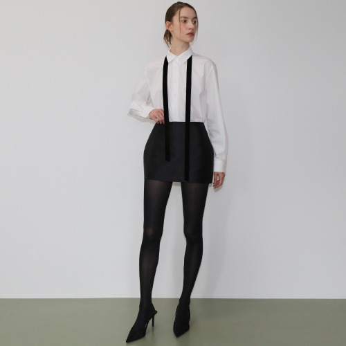 Mikado silk mini Skirt BLACK