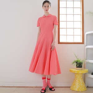 Cotton shirt midi dress Pink